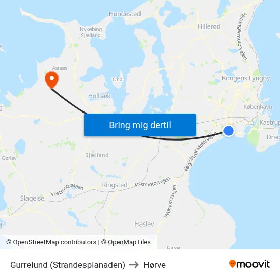 Gurrelund (Strandesplanaden) to Hørve map