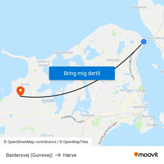Baldersvej (Gurrevej) to Hørve map
