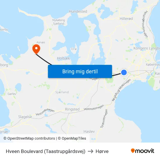 Hveen Boulevard (Taastrupgårdsvej) to Hørve map