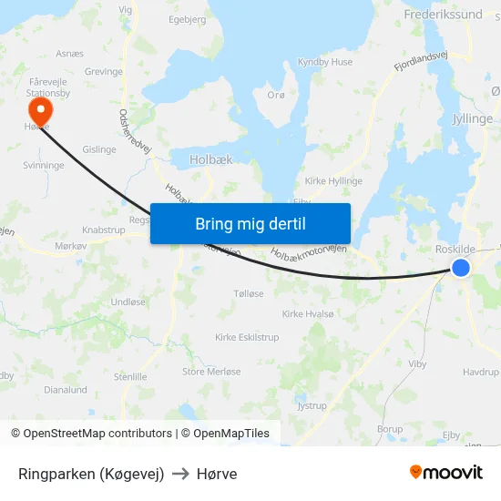 Ringparken (Køgevej) to Hørve map