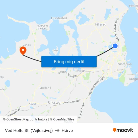Ved Holte St. (Vejlesøvej) to Hørve map