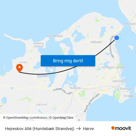 Hejreskov Allé (Humlebæk Strandvej) to Hørve map