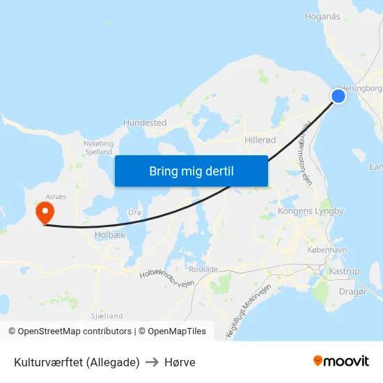 Kulturværftet (Allegade) to Hørve map
