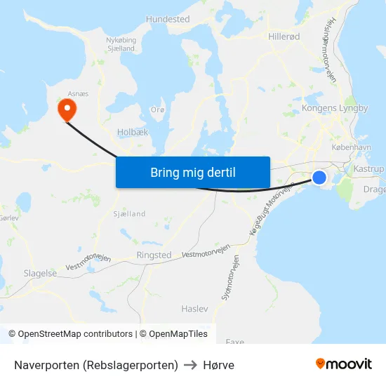 Naverporten (Rebslagerporten) to Hørve map