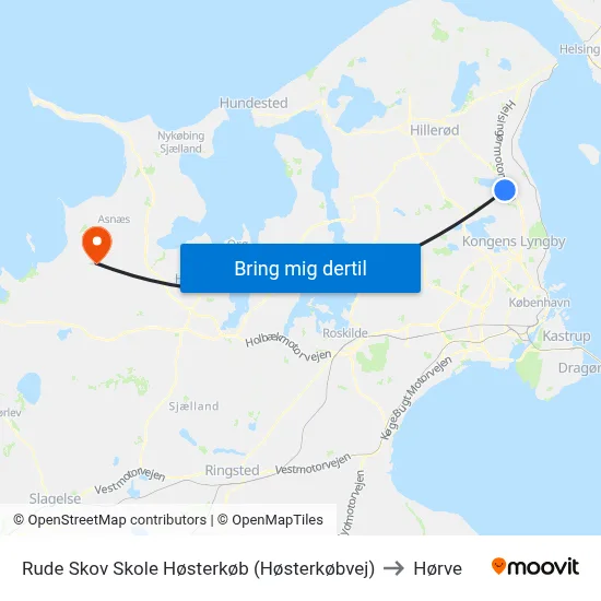 Rude Skov Skole Høsterkøb (Høsterkøbvej) to Hørve map