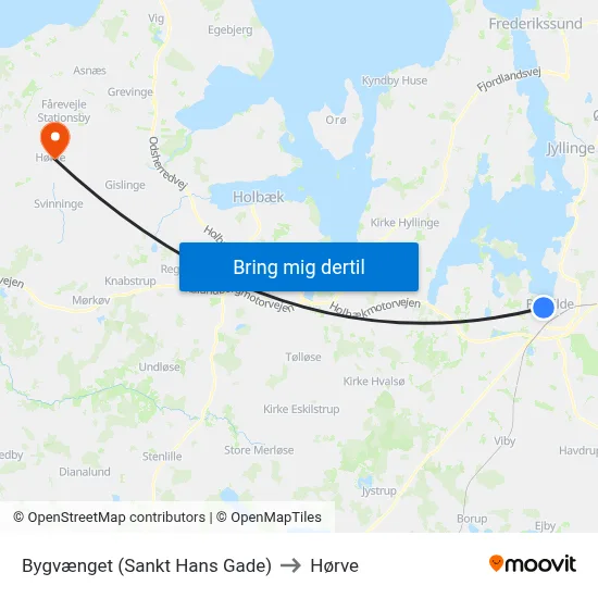 Bygvænget (Sankt Hans Gade) to Hørve map