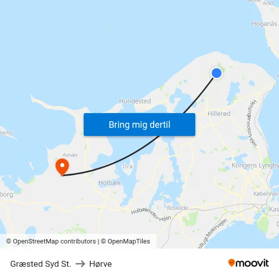 Græsted Syd St. to Hørve map
