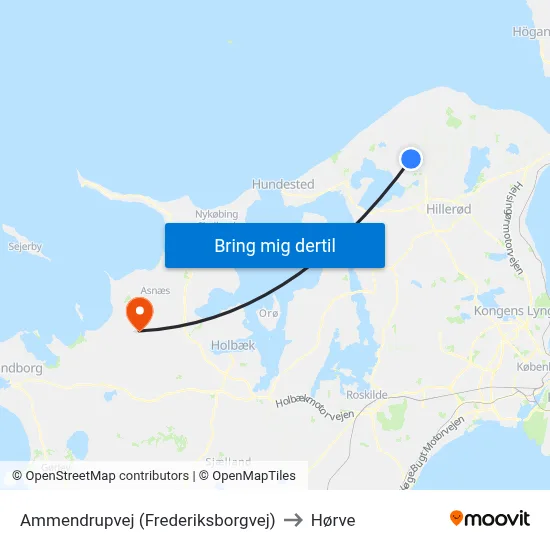 Ammendrupvej (Frederiksborgvej) to Hørve map