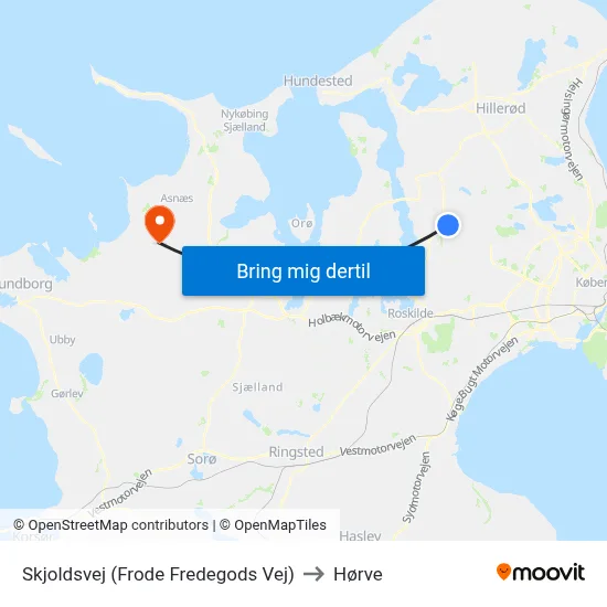 Skjoldsvej (Frode Fredegods Vej) to Hørve map