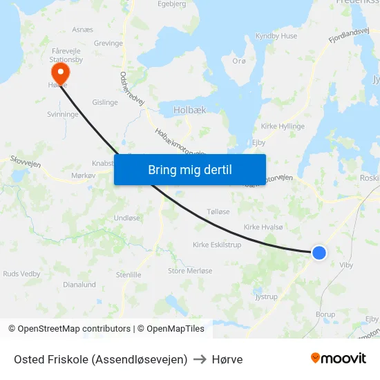 Osted Friskole (Assendløsevejen) to Hørve map