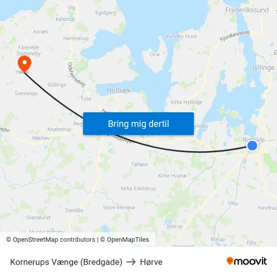Kornerups Vænge (Bredgade) to Hørve map