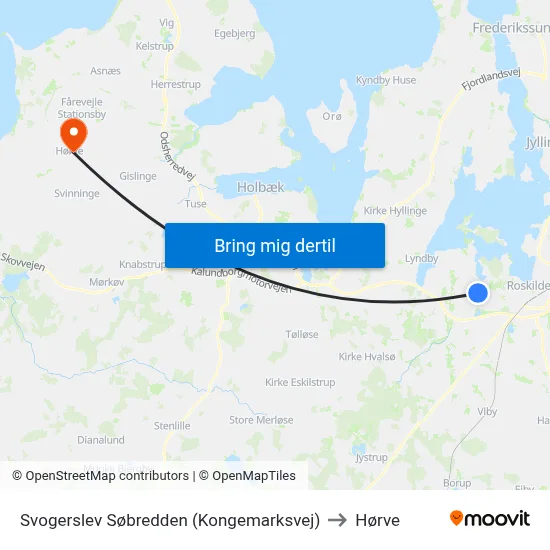 Svogerslev Søbredden (Kongemarksvej) to Hørve map