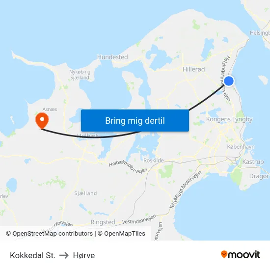 Kokkedal St. to Hørve map