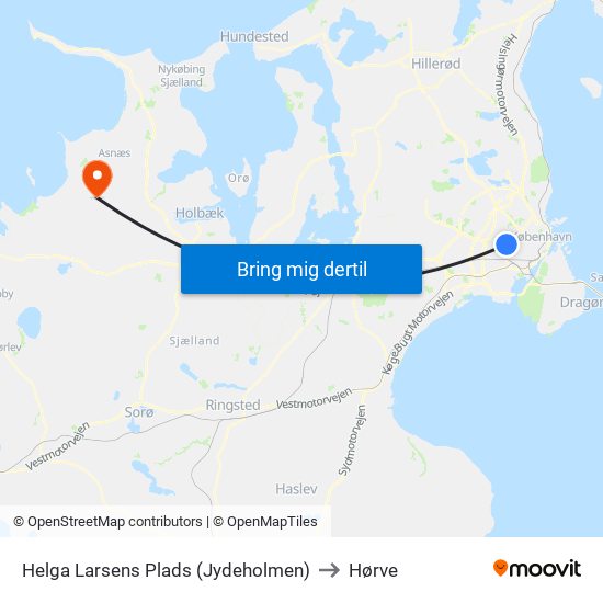 Helga Larsens Plads (Jydeholmen) to Hørve map