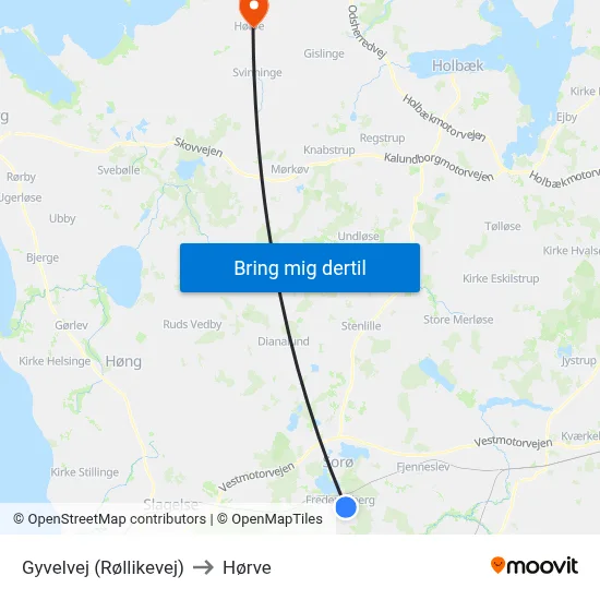 Gyvelvej (Røllikevej) to Hørve map
