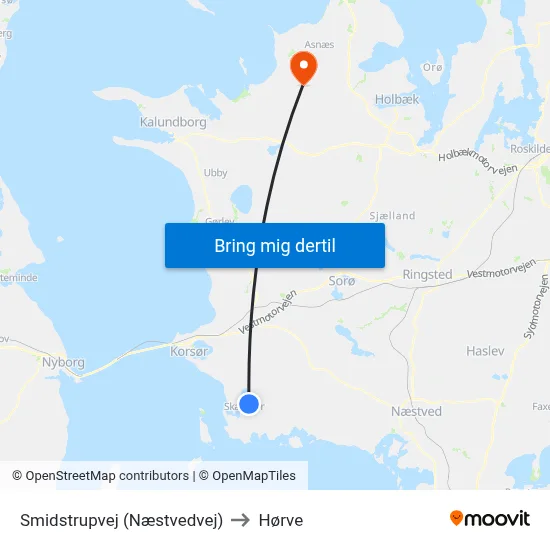 Smidstrupvej (Næstvedvej) to Hørve map