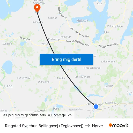 Ringsted Sygehus Bøllingsvej (Teglovnsvej) to Hørve map
