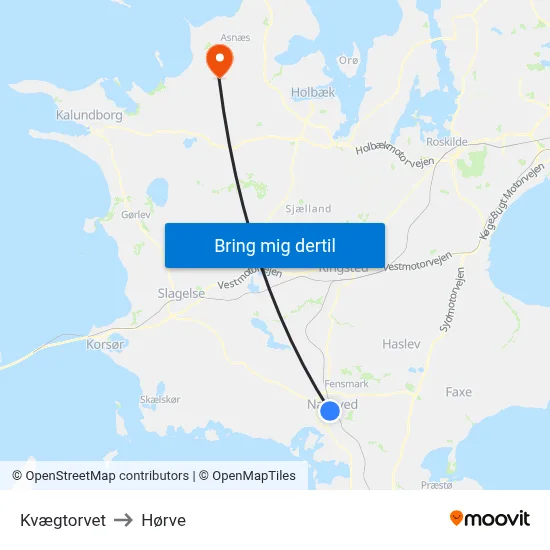 Kvægtorvet to Hørve map