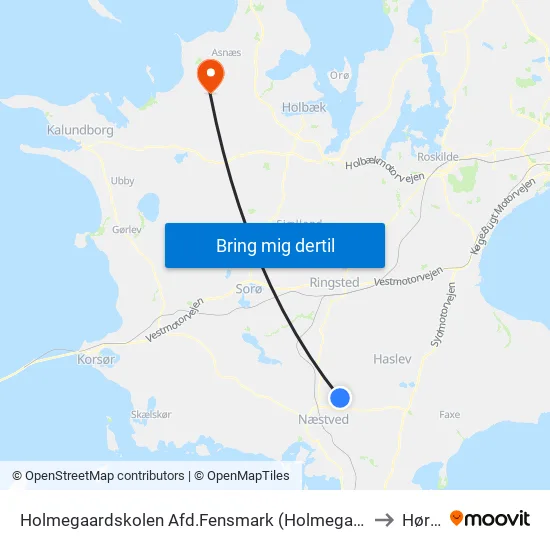 Holmegaardskolen Afd.Fensmark (Holmegaardsvej) to Hørve map