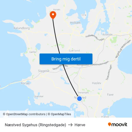 Næstved Sygehus (Ringstedgade) to Hørve map