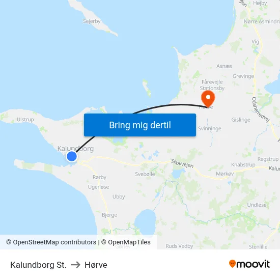 Kalundborg St. to Hørve map