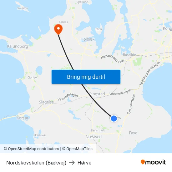 Nordskovskolen (Bækvej) to Hørve map