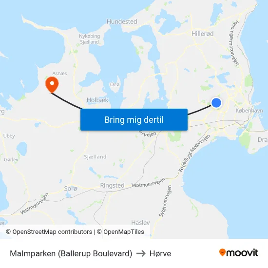 Malmparken (Ballerup Boulevard) to Hørve map