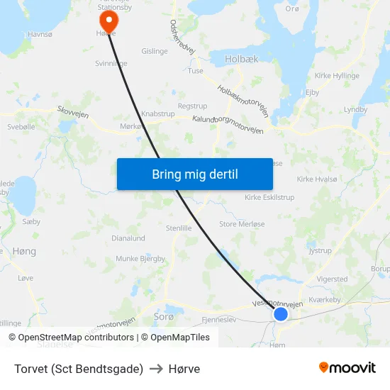 Torvet (Sct Bendtsgade) to Hørve map