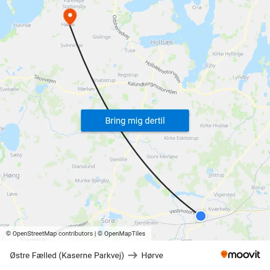 Østre Fælled (Kaserne Parkvej) to Hørve map