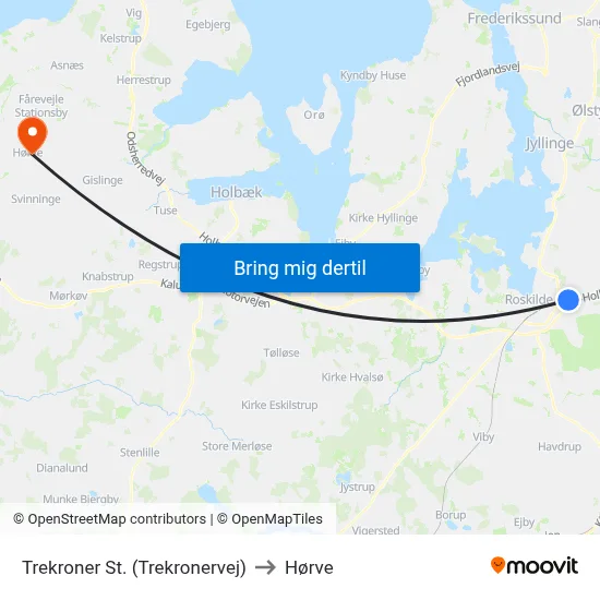 Trekroner St. (Trekronervej) to Hørve map