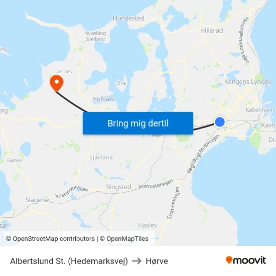 Albertslund St. (Hedemarksvej) to Hørve map