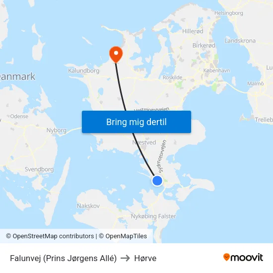Falunvej (Prins Jørgens Allé) to Hørve map