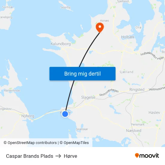Caspar Brands Plads to Hørve map