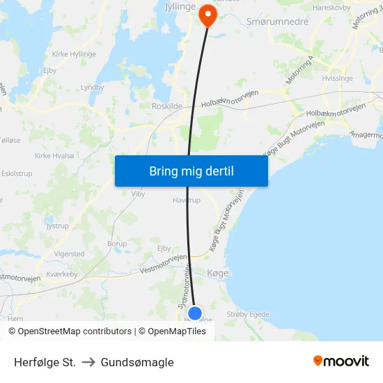 Herfølge St. to Gundsømagle map