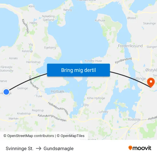 Svinninge St. to Gundsømagle map