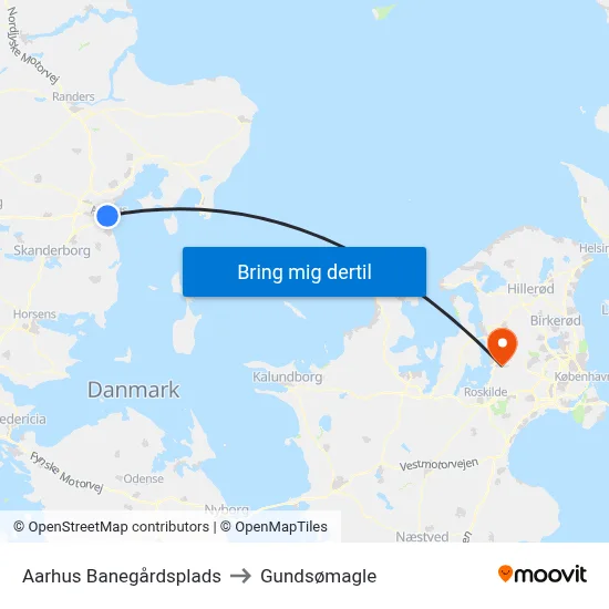Aarhus Banegårdsplads to Gundsømagle map