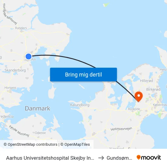 Aarhus Universitetshospital Skejby Indgang G to Gundsømagle map