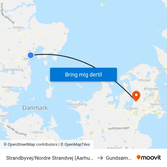 Strandbyvej/Nordre Strandvej (Aarhus Kom) to Gundsømagle map