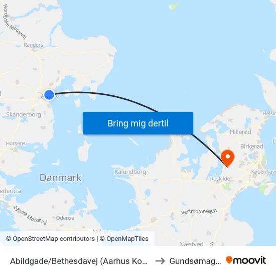 Abildgade/Bethesdavej (Aarhus Kom) to Gundsømagle map