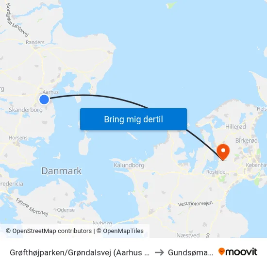 Grøfthøjparken/Grøndalsvej (Aarhus Kom) to Gundsømagle map