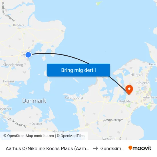Aarhus Ø/Nikoline Kochs Plads (Aarhus Kom) to Gundsømagle map