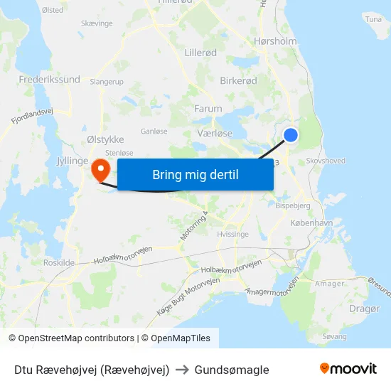 Dtu Rævehøjvej (Rævehøjvej) to Gundsømagle map