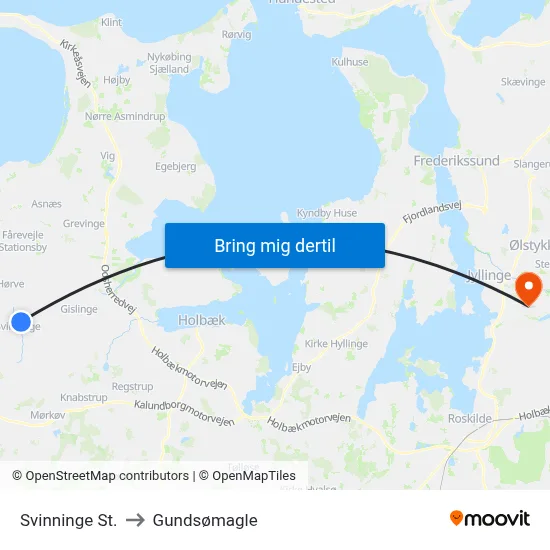 Svinninge St. to Gundsømagle map