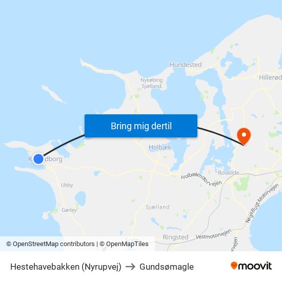 Hestehavebakken (Nyrupvej) to Gundsømagle map