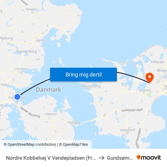 Nordre Kobbelvej V Vendepladsen (Fredericia) to Gundsømagle map