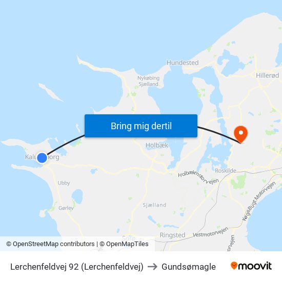 Lerchenfeldvej 92 (Lerchenfeldvej) to Gundsømagle map
