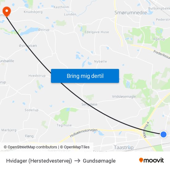 Hvidager (Herstedvestervej) to Gundsømagle map