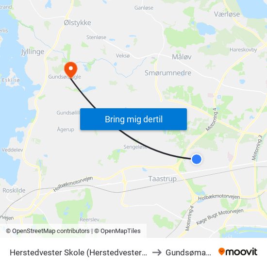 Herstedvester Skole (Herstedvestervej) to Gundsømagle map