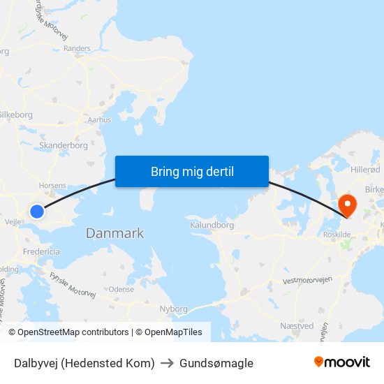 Dalbyvej (Hedensted Kom) to Gundsømagle map