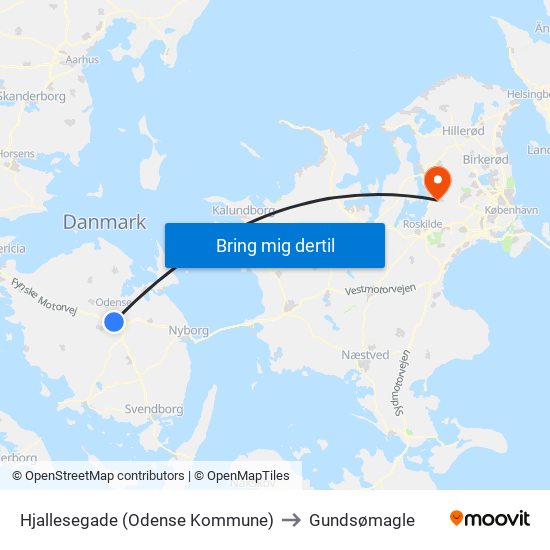 Hjallesegade (Odense Kommune) to Gundsømagle map